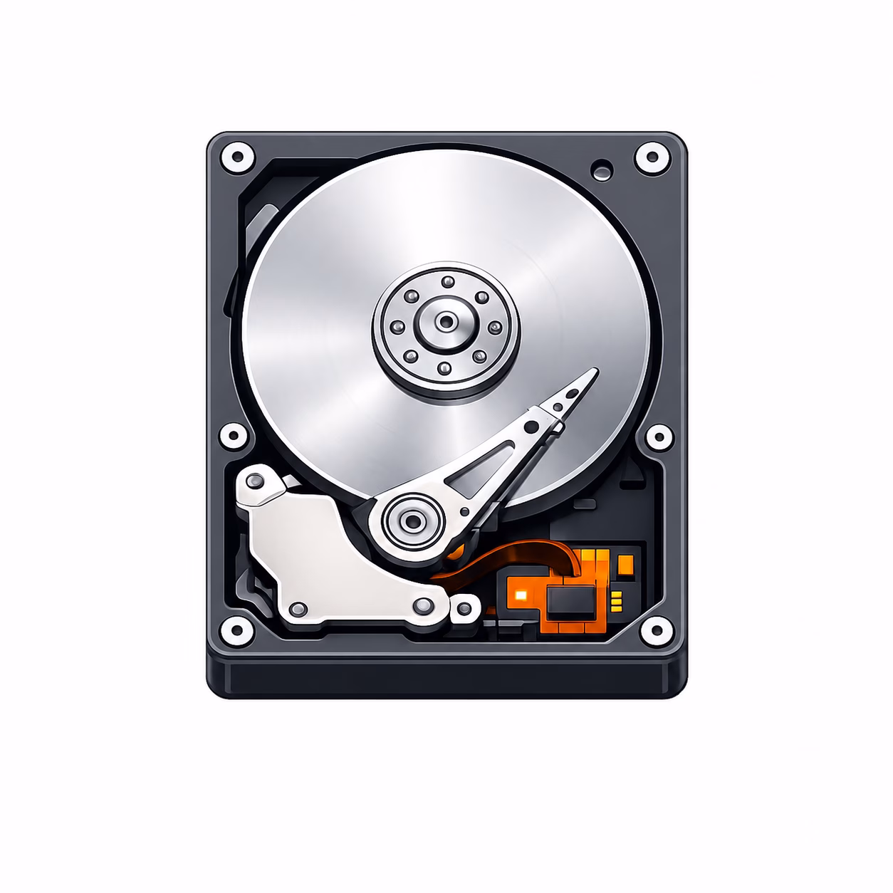 Geöffnete Festplatte für HDD-Datenrettung